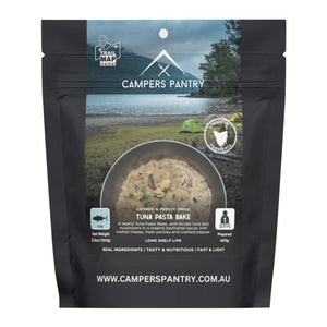 Campers Pantry tuna pasta bake package  freeze dried hiking food