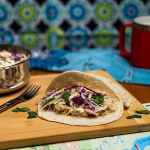 Campers Pantry Slow Cooked Chicken Chunks freeze dried. The perfect option for hiking food on trail to keep your protein up without the weight.