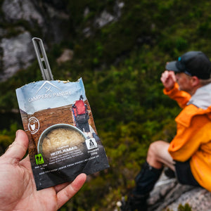 Campers Pantry freeze dried hummus the perfect lightweight hiking food lunch or snack solution.